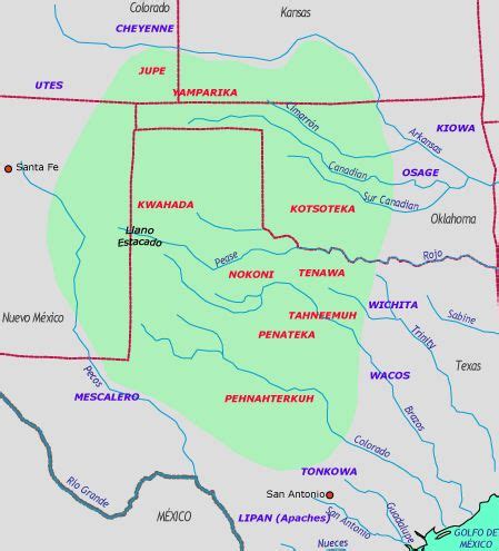 Comanche territory overlay of modern day map | Native american tribes map, Native american ...