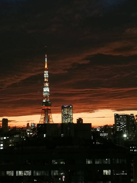 Sunset, now, Tokyo Tower [OC] : japanpics