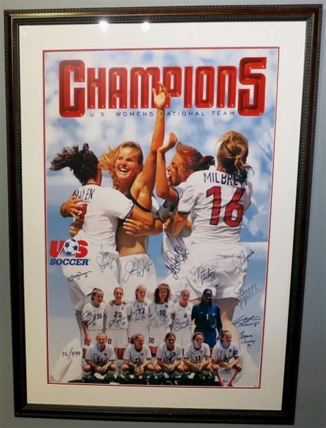 1999 USA Women's Soccer Team Signed Poster - The Autograph Source