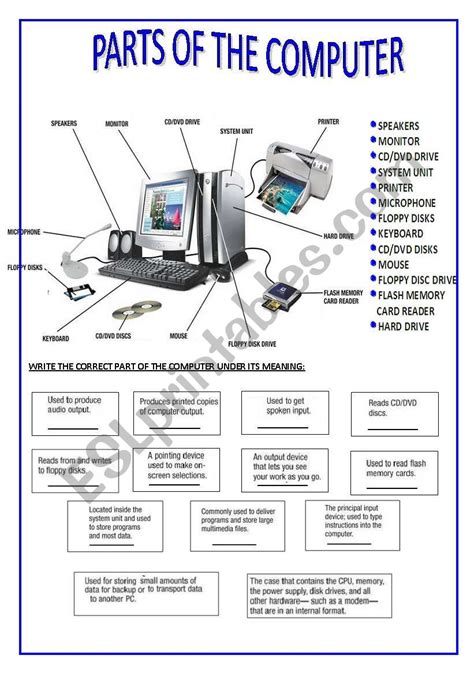 Label The Parts Of Computer Worksheet