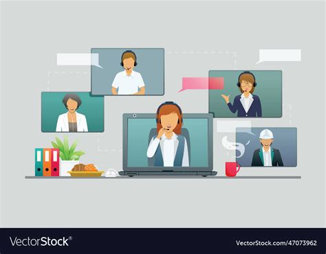 Online meeting Royalty Free Vector Image - VectorStock