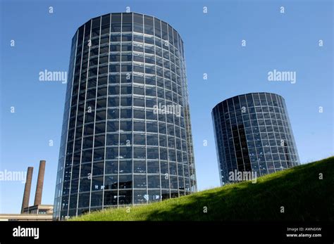 VW-towers of Autostadt (car-city) Wolfsburg, Niedersachsen, Germany ...