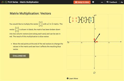 Matrix Multiplication: Vectors Interactive for 10th - 12th Grade | Lesson Planet