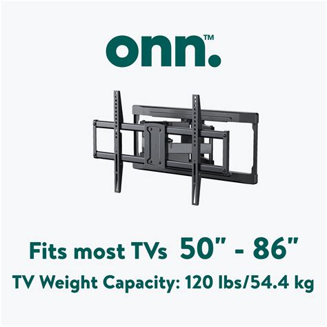 "onn. Tilting & Swiveling Full Motion TV Wall Mount for 50""-86"" TVs ...