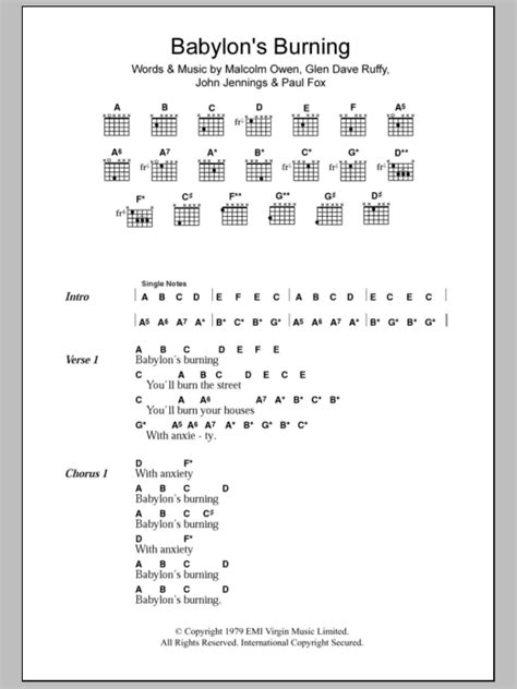 Babylon's Burning by The Ruts - Guitar Chords/Lyrics - Guitar Instructor