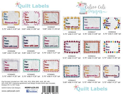 Embroidery Machine Quilt Labels | Hand Embroidery