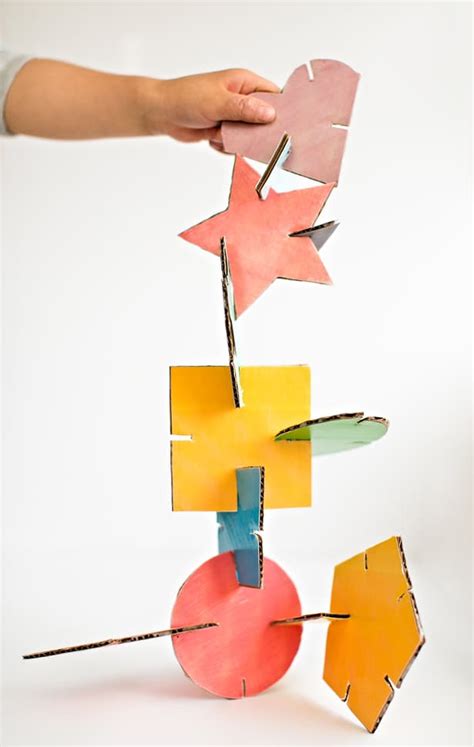 GEOMETRIC CARDBOARD SHAPE SCULPTURES (WITH FREE PRINTABLE)