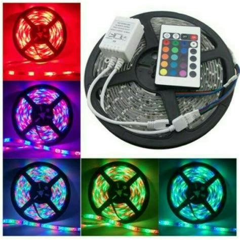 Lampu RGB LED Strip Lampu LED Strip RGB 5M 5 Meter Remote Controller ...