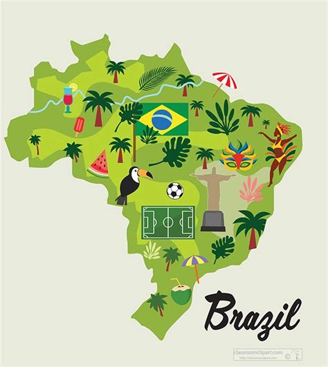 Flag Of Brazil Map Clip Art - Green Brazil - Free Transparent PNG ...