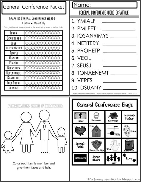 Printable General Conference Activities