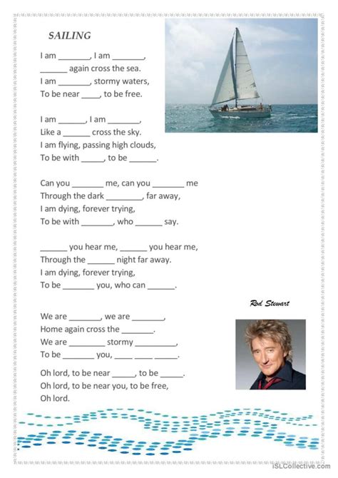 SAILING by Rod Stewart: English ESL worksheets pdf & doc