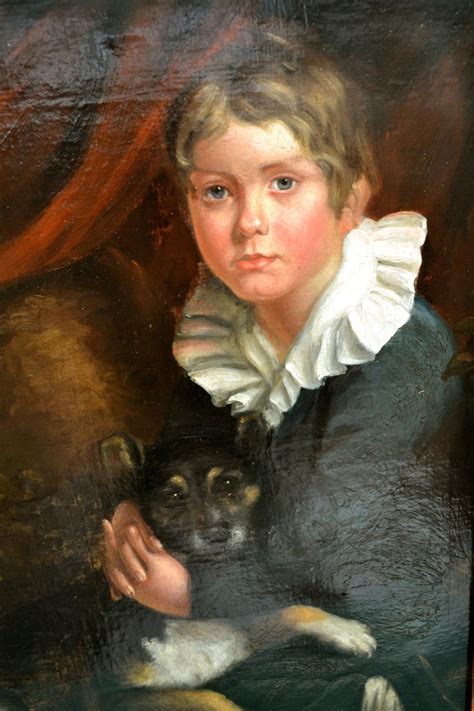 Painting of a Young Boy with His Dog at 1stdibs