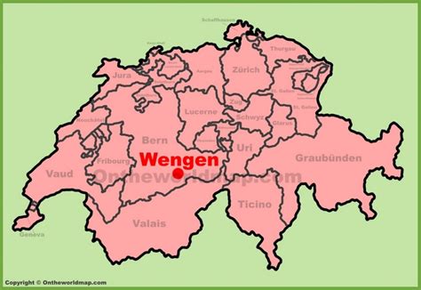 Wengen location on the Switzerland map - Ontheworldmap.com