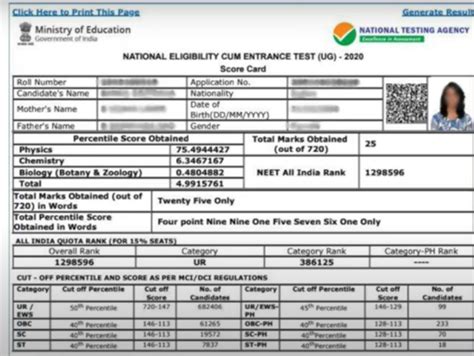 Neet 2021 Topper Expected Marks : Neet Cut Off 2021 Neet Nta Nic In ...