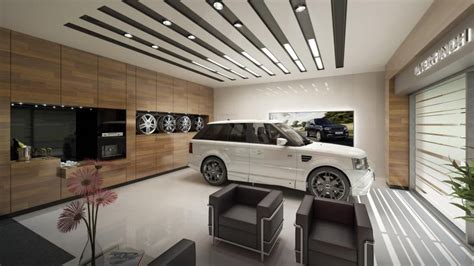 Garage interior, Car showroom interior, Luxury garage