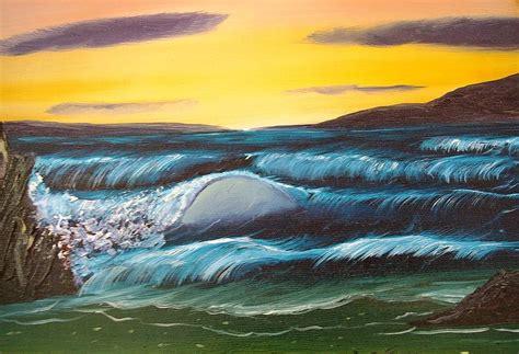 Rolling Waves Painting by Veron Miller - Fine Art America