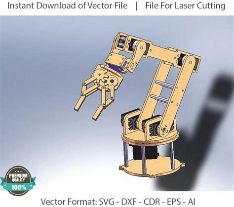 Robot Arm on Servos Laser Cut File SVG DXF Vector Plans Cnc - Etsy