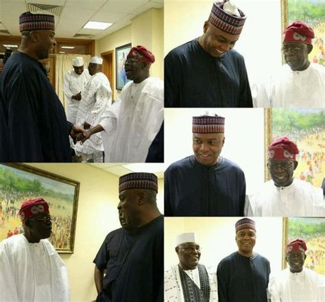 Saraki Meets APC Leader Bola Tinubu Inside Aso Rock ~ tonygist.com