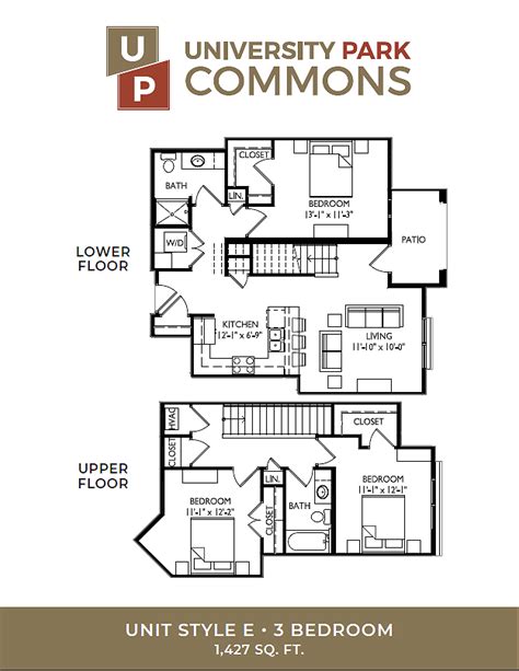 E | 3 Bed Apartment | University Park Commons