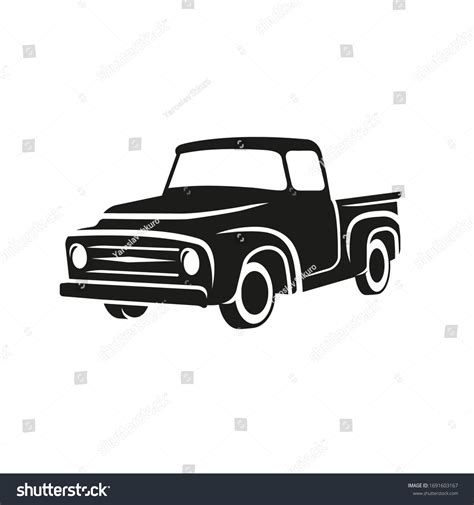 Old Retro Pickup Truck Vector Illustration Stock Vector (Royalty Free) 1691603167