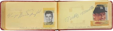 Hall of Famers & Stars Autograph Book w/Rookie Era Mickey Mantle (JSA)