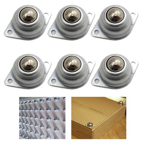 6pc Roller Ball Transfer Bearing Caster 5/8" Screw Mounted Round Ball Bull Wheel - Walmart.com