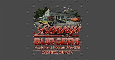 Benny's Burgers Location - Stranger Things - T-Shirt | TeePublic