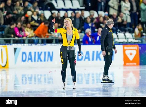 HEERENVEEN, NETHERLANDS - DECEMBER 27: Jutta Leerdam of Team Jumbo ...