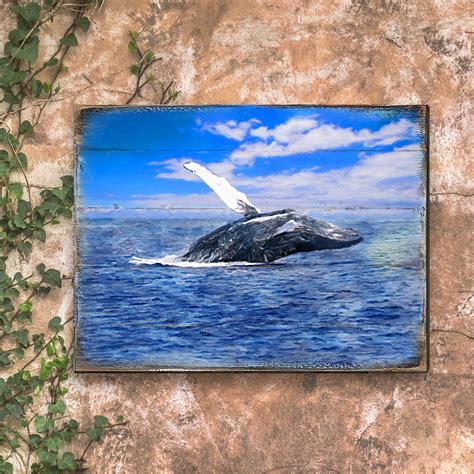 Whale Wall Decor Whale Wall Art Whale Wood Block Art On | Etsy