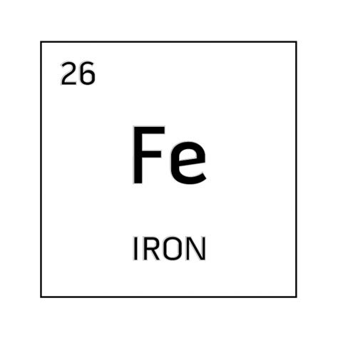 Black and White Periodic Table Element Cells | Fe iron, Science symbols, Iron symbol