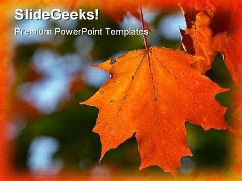 Autumn Maple Leaf Nature PowerPoint Template 1010