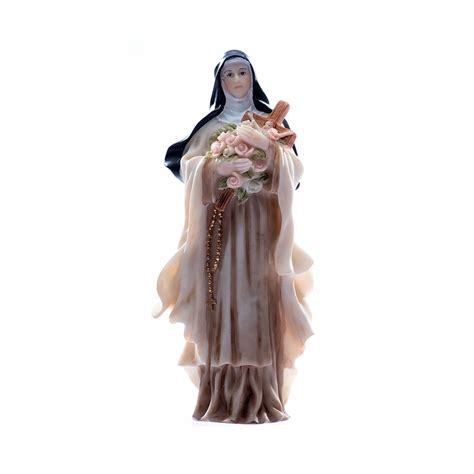 St. Therese Statue with Cross and Roses - Society of the Little Flower - US