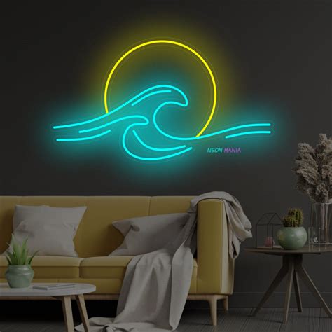 Sun Behind Waves Neon Sign Sunset Neon Light Sunrise Led - Etsy | Neon signs, Led signs, Neon ...