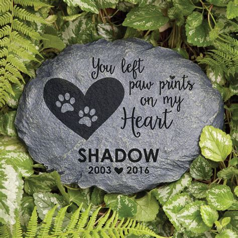 Paw prints on my heart personalized pet memorial garden stone - Walmart ...