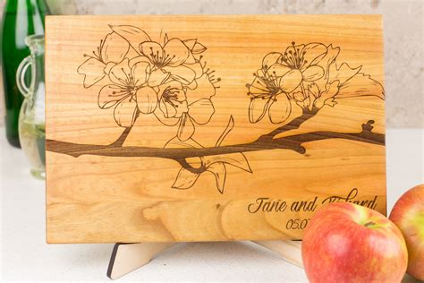 Decor Wood Decoration Cherry Blossom Design Gift for her