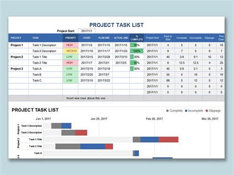 Excel Tasks Template