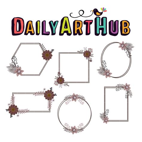 Vintage Floral Frames Clip Art Set – Daily Art Hub // Graphics ...