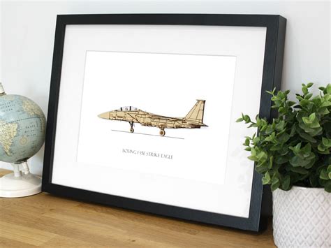 Boeing F-15E Strike Eagle Aviation Art | Laser Cut Wood – Simply Cut Art