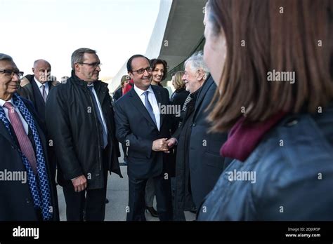 President Francois Hollande visits the new museum Lascaux 4 on December 10, 2016, in Montignac ...