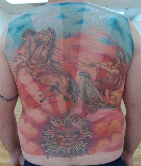 Chariot backpiece tattoo by Blaze Schwaller: TattooNOW