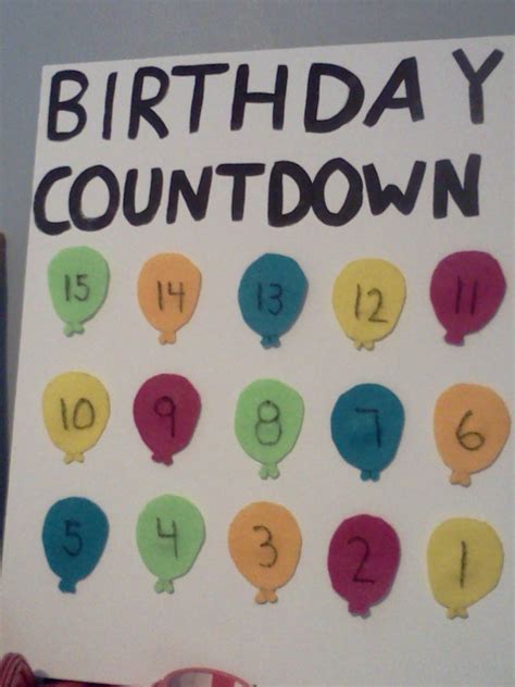 Straw Bee's Events: Birthday Countdown Calendar