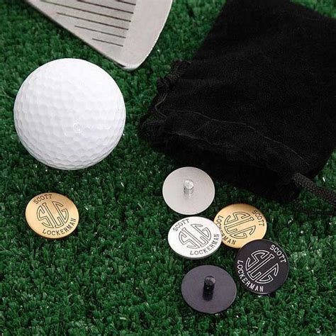 Personalized Golf Ball Markers Set With Initial Monogram