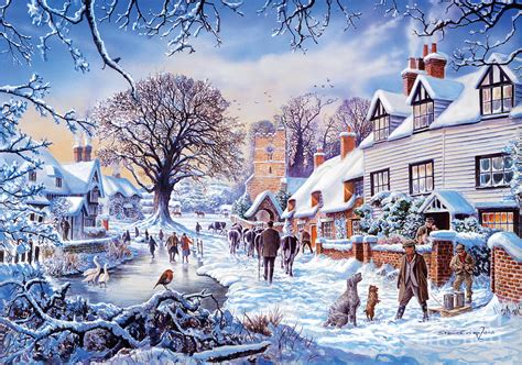 A Village In Winter Digital Art by Steve Crisp