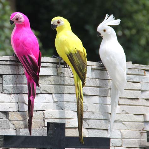 Fake Parrot Ornament Birds Imitation Animal Outdoor Garden Lawn Decor UK Stock | eBay