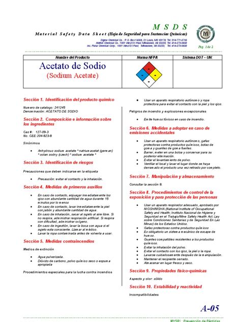 Acetato de Sodio 1