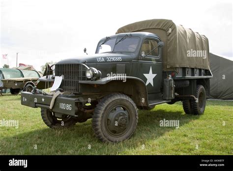 WW2 US military truck at an air show at Rougham in Suffolk 2006, UK Stock Photo - Alamy