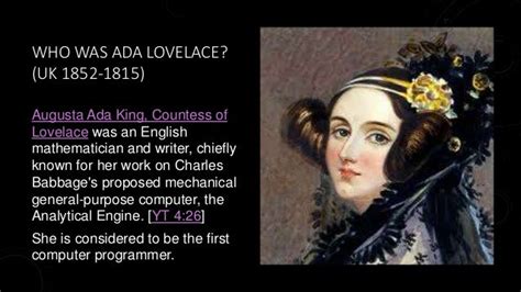 Ada Lovelace and the Analytical Engine