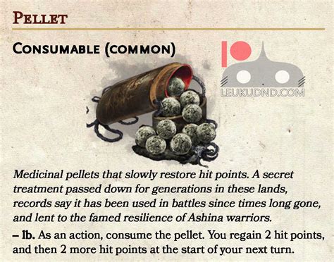 Sekiro DnD 5e Magic Items: Part 6 Healing Consumables. – Leuku's Balanced Homebrew for DnD 5e