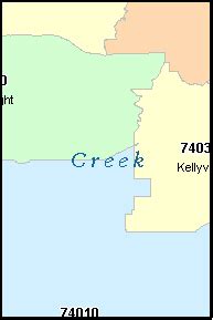 CREEK County, Oklahoma Digital ZIP Code Map