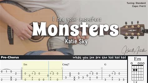 Monsters (I see your monsters) - Katie Sky | Fingerstyle Guitar | TAB + Chords + Lyrics Chords ...